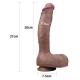 LoveToy - Dual Layered Silicone Dildo 27 cm (Ø 5.3 cm) - Brown