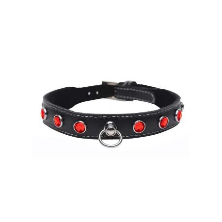 Fierce Vixen - Leather Collar with Rhinestones