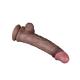 LoveToy - Dual Layered Silicone Dildo 29.5 cm (Ø 5.5 cm) - Brown