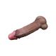 LoveToy - Dual Layered Silicone Dildo 29.5 cm (Ø 5.5 cm) - Brown