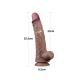 LoveToy - Dual Layered Silicone Dildo 29.5 cm (Ø 5.5 cm) - Brown