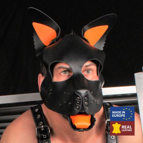 Genuine Leather Mask PUPPY Orange