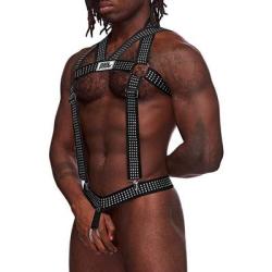 Elastic Harness with Studs - One Size - Black