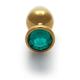 Round Gem Butt Plug - Medium - Gold Emerald Green