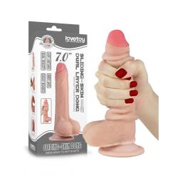 LoveToy - Sliding Skin Dildo 7 18 cm - Nude