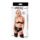 Amorable by Rimba - 1 2 Cup Bra with G-string, Suspenders and Stockings - Black