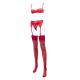 Amorable by Rimba - 1 2 Cup Bra with G-string, Suspenders and Stockings - Red