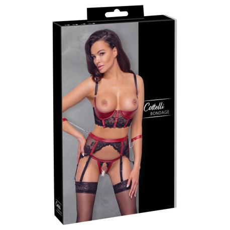 Shelf Bra Set black red 