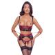 Shelf Bra Set black red 