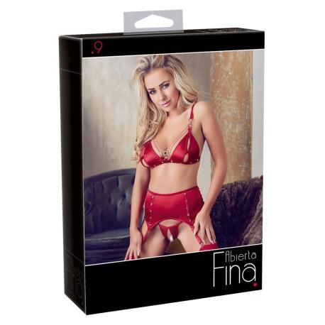 Bra and Suspender Set Red 