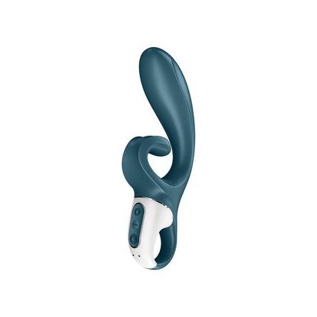 Hug Me - Rabbit Vibrator with Tongue Tip for Clitoris Stimulation - Bluegrey