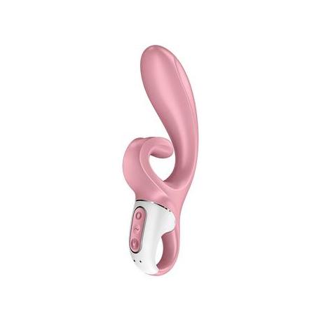 Hug Me - Rabbit Vibrator with Tongue Tip for Clitoris Stimulation - Pink