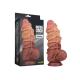 LoveToy - Extreme Dildo with Rope Pattern 24 cm - Brown Nude