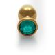 Round Gem Butt Plug - Large - Gold Emerald Green