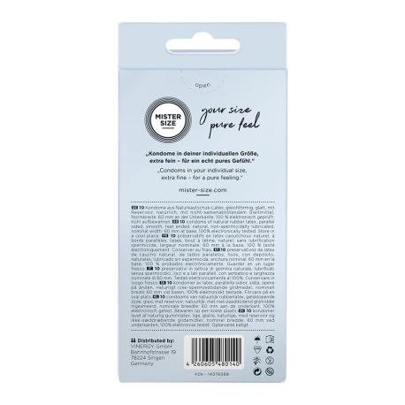 Pure Feel - Condoms 60 mm - 10 Pack