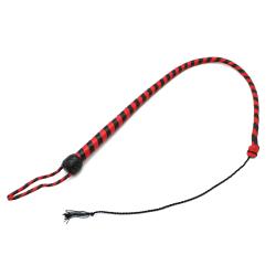 Leather Whip Black Red 90 cm