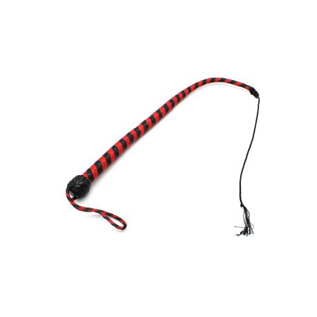 Leather Whip Black Red 60 cm