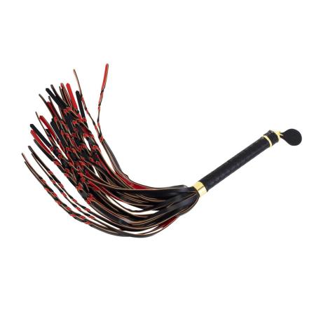 Sevanda Red Black Braided Tail Flogger