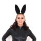 Black Leather Bunny Ears Headband