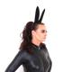 Black Leather Bunny Ears Headband