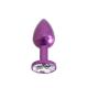 Aluminium Buttplug Purple with Clear Gem