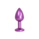 Aluminium Buttplug Purple with Clear Gem