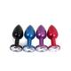 Aluminium Buttplug Purple with Clear Gem