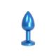 Aluminium Buttplug Blue with Clear Gem