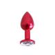 Aluminium Buttplug Red with Clear Gem