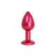 Aluminium Buttplug Red with Clear Gem