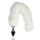 Light-up Fox Tail with Metal Butt Plug - White