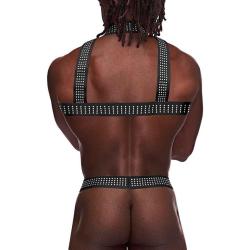 Elastic Harness with Studs - One Size - Black