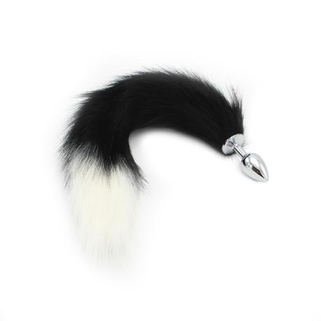 Steel Buttplug S Fox Tail Black