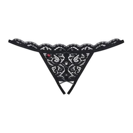 Obsessive - Crotchless Thong Black S M