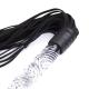 Fancy Black Flogger with Glass Handle