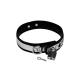 Rimba - Leather collar 3 cm. wide with metal and padlock