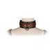 Liebe Seele - Leather Collar with Leash - Black, Brown Gold