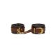 Liebe Seele - Leather Hand Cuffs - Black, Brown Gold